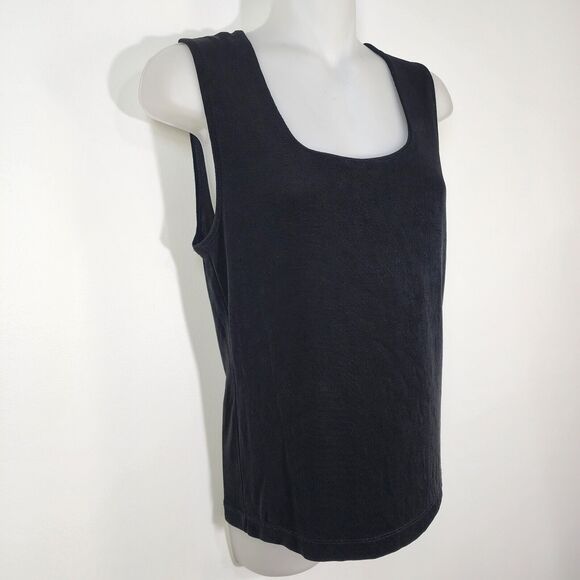Chico's Travelers Womens Cami Tank Top Size 0 Small 4 Slinky Stretch Knit Black - Picture 6 of 8